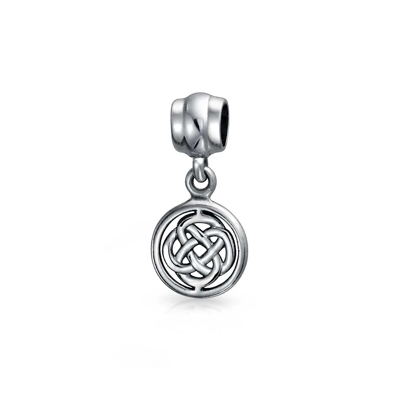 Bling Jewelry Celtic Infinity Love Knot Dangle Charm Bead in Oxidized Sterling Silver Bracelet