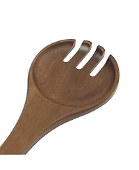 Gibson Home Laurelton 3 Piece Large 13" Acacia Wood Salad Serving Bowl Set w/ 2 Serving Tools