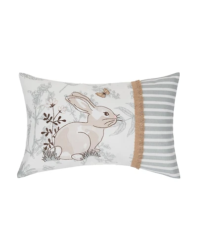 Garden Toile Bunnie Lumbar Pillow