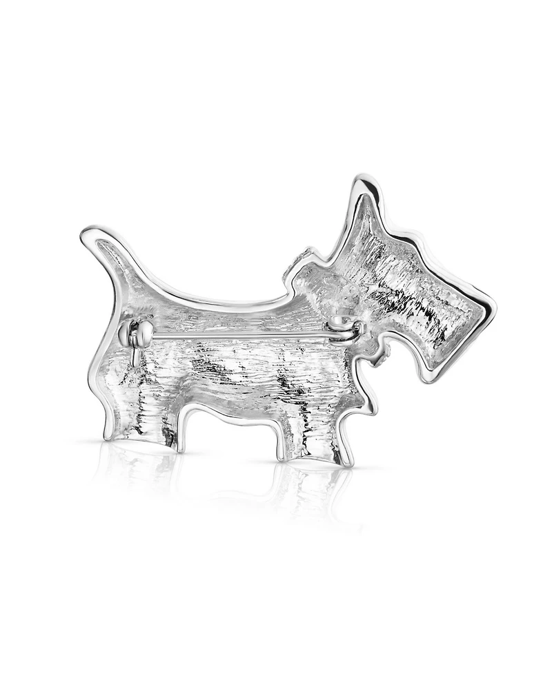 Bling Jewelry Large Statement Blue or Pink Crystal Dog Pin Silver Tone 1.3 Inch