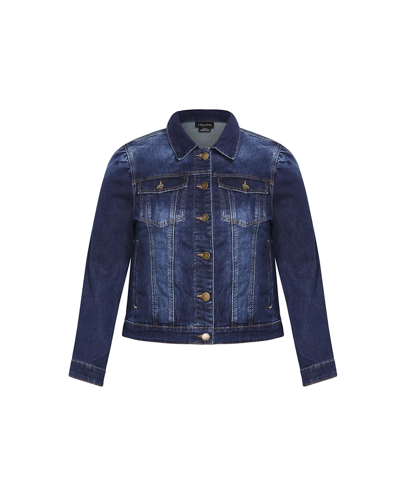 City Chic Plus Kira Denim Jacket