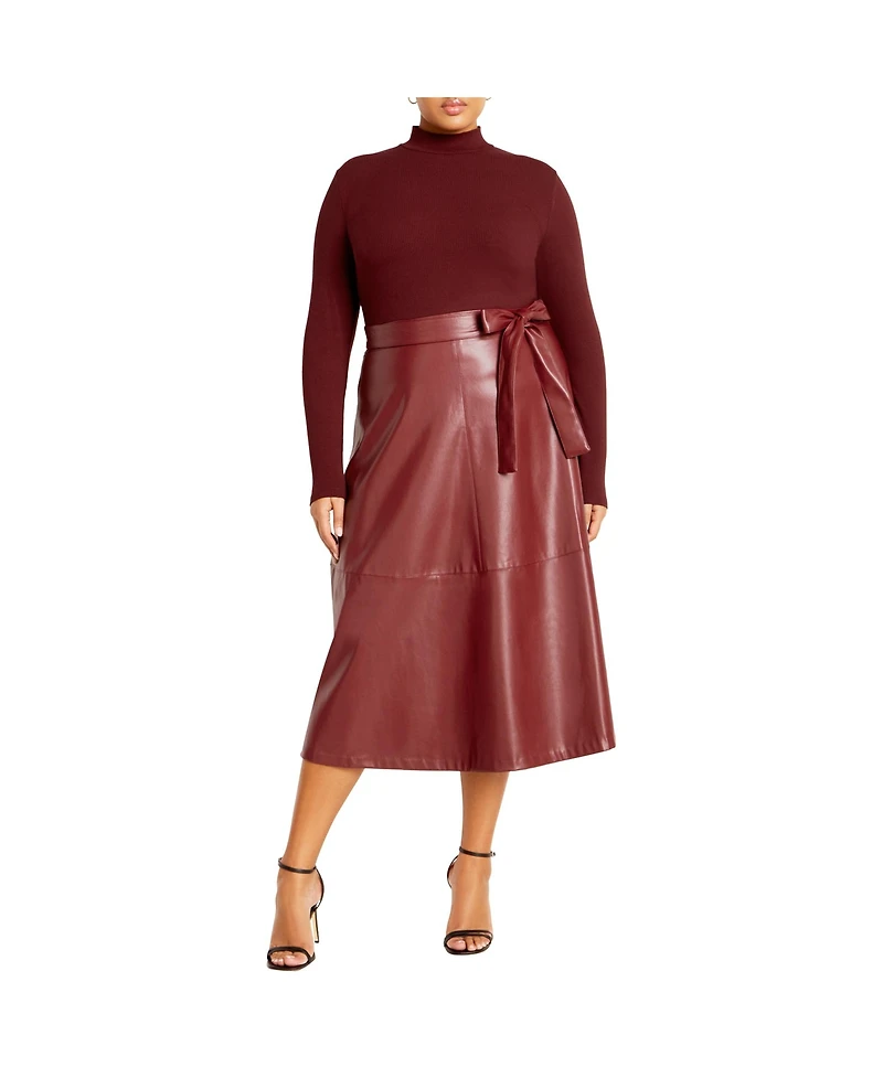 City Chic Plus Lola Mixed Media Dress
