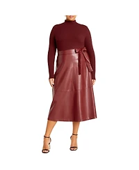 City Chic Plus Lola Mixed Media Dress