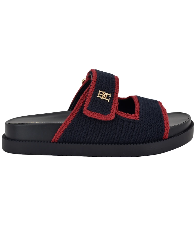 Tommy Hilfiger Women's Landyn Crochet Double Band Flat Sandals