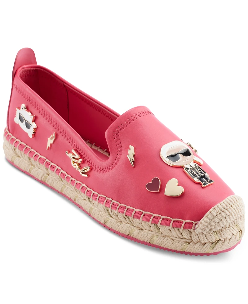 Karl Lagerfeld Paris Women's Michaela Embellished Slip-On Espadrille Flats