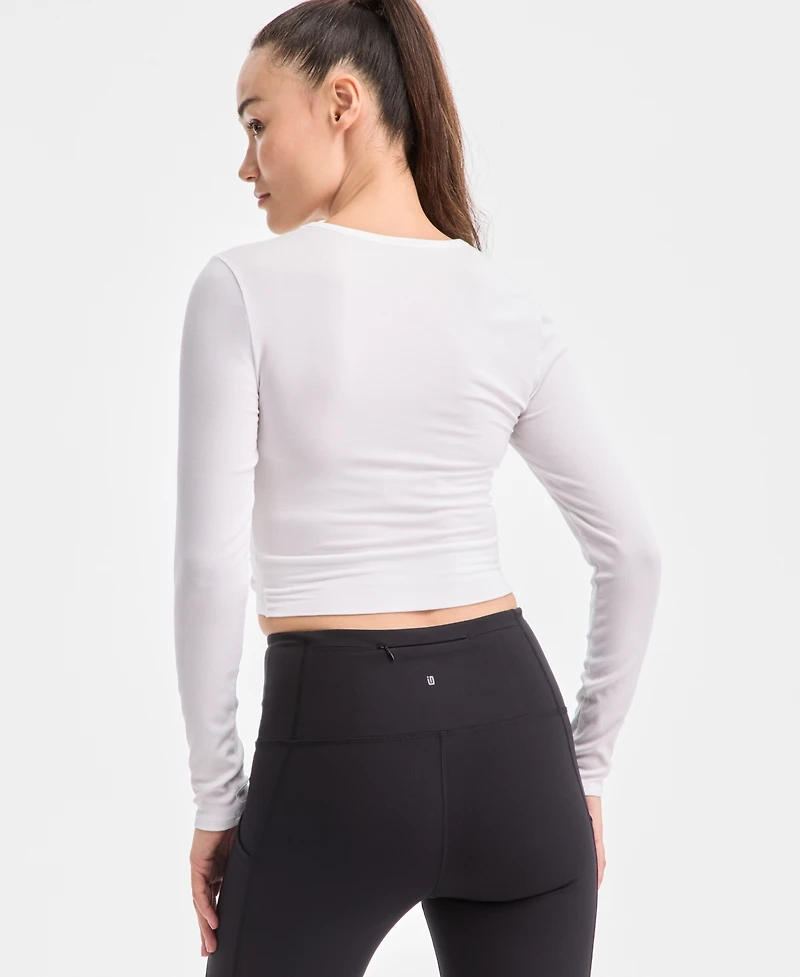 Id Ideology Women's Soft Rib Long-Sleeve Top