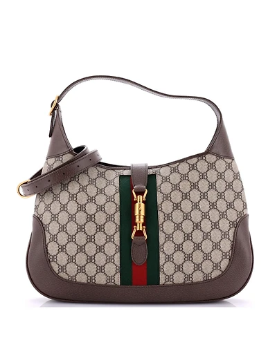 Pre-Owned Balenciaga Medium x Gucci The Hacker Project Jackie 1961 Hobo Bb Coated Canvas