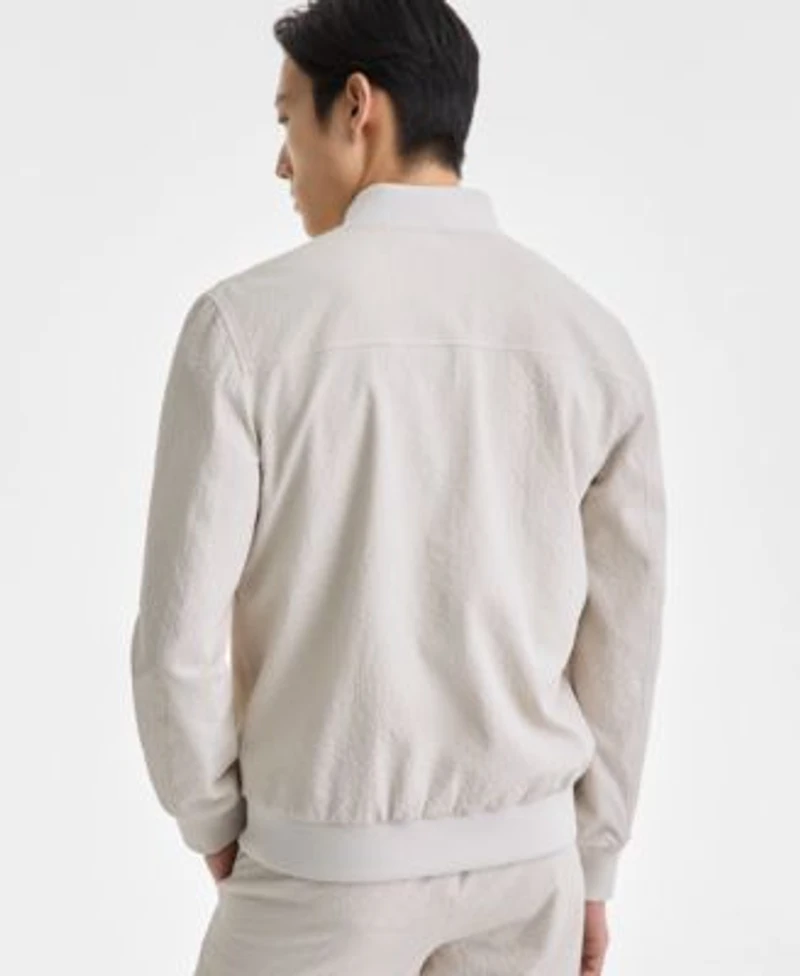 Alfani Mens Crewneck T Shirt Modern Puckered Shorts Modern Puckered Bomber Jacket Exclusively At Macys