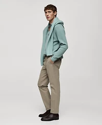 Mango Men's Regular Fit Flannel Trousers