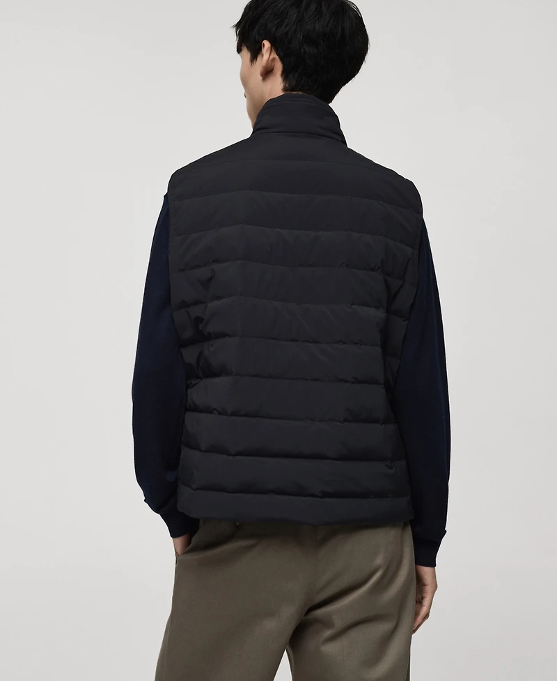 Mango Men's Down And Feather Quilted Vest