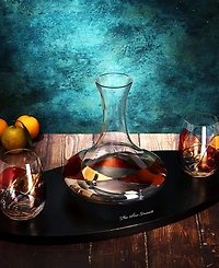 The Wine Savant Artisanal Hand Painted Decanter Wine Glass Set