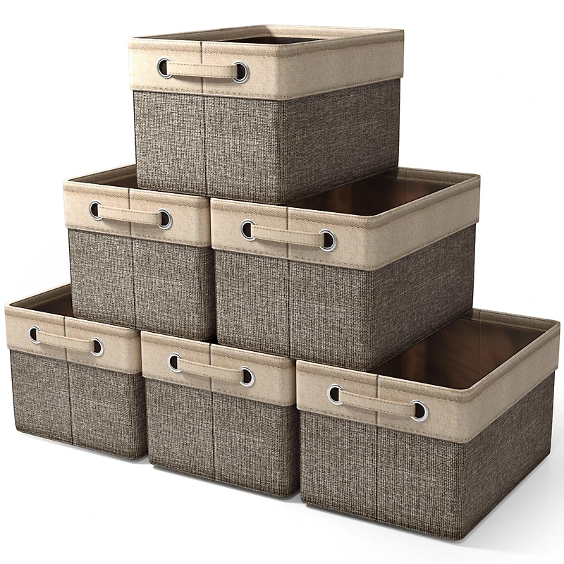 Sorbus 6 Pack 15 inch Collapsible Storage Bins with Handles