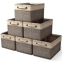Sorbus 6 Pack 15 inch Collapsible Storage Bins with Handles