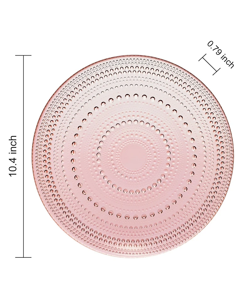 The Wine Savant Glass Hobnail Colored Plates, Set of 4