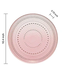 The Wine Savant Glass Hobnail Colored Plates, Set of 4