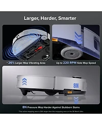 Roborock Saros 10 Robot Vacuum and Mop, 3.14 inches Ultra Thin Design, Auto Mop Detachment, 0% Hair Tangling, 22,000 Pa Suction Power and 10-in-1 Dock