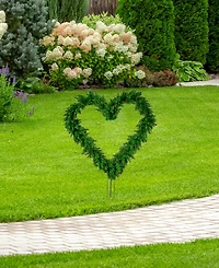 Northlight 22" Green Pine Artificial Heart Shape Wreath with Ground Stakes - Unlit