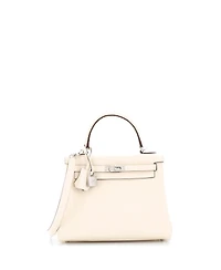 Pre-Owned HERMES Kelly 25 Handbag Light Swift with Palladium Hardware