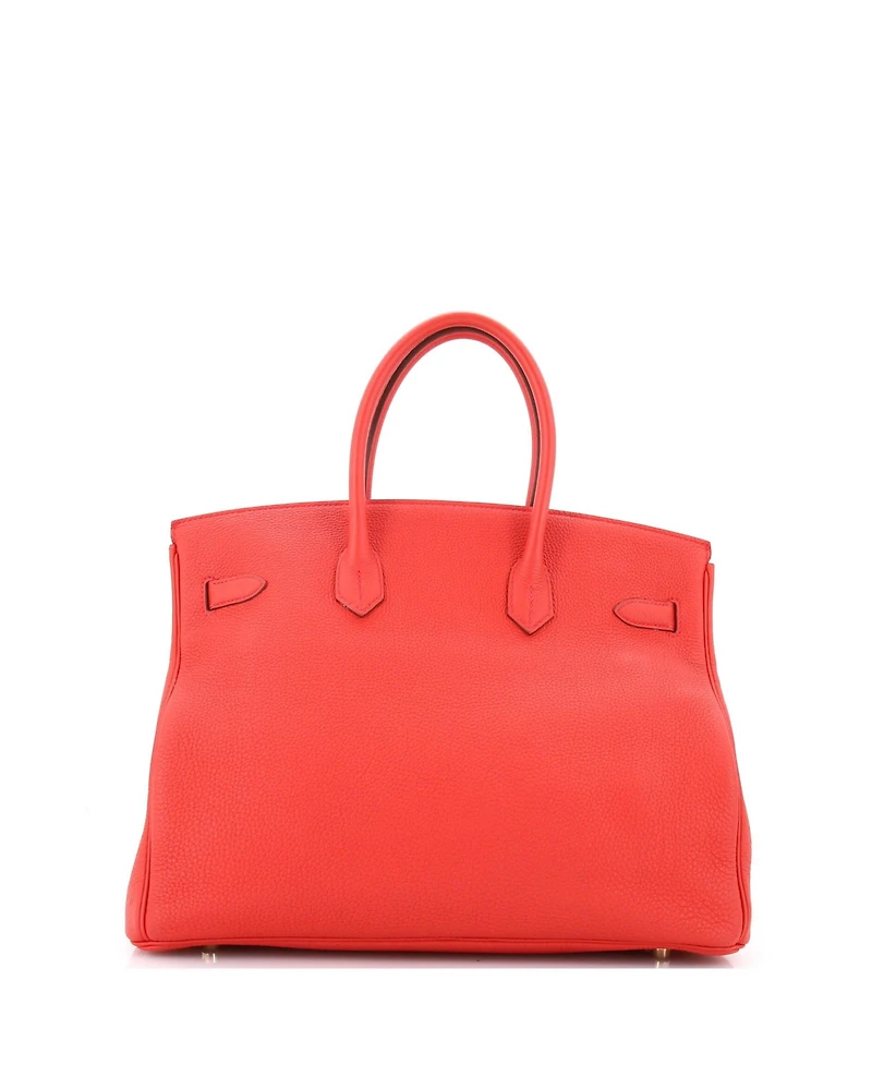 Pre-Owned HERMES Birkin 35 Handbag Red Togo with Gold Hardware