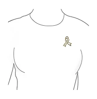 Bling Jewelry Open Heart Enamel Crystal Brooch Pin Awareness Ribbons