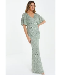 Quiz Women's Sequin Batwing Maxi Dress