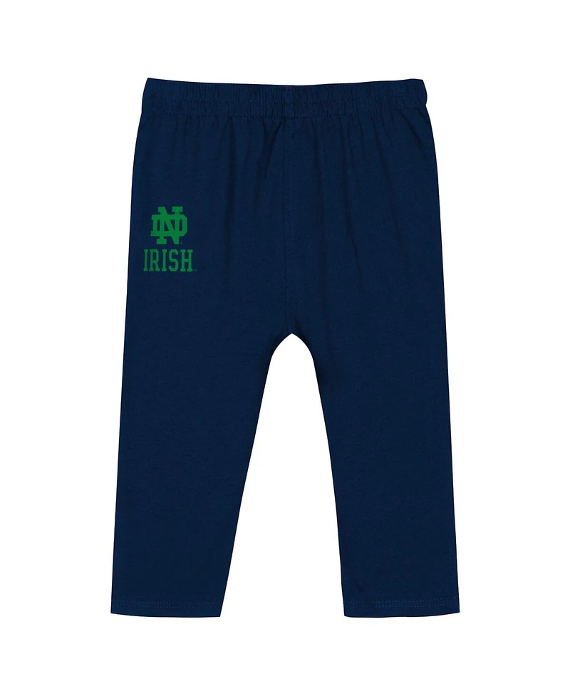 Outerstuff Baby Boys and Girls Navy Notre Dame Fighting Irish Double Up Long Sleeve Bodysuit & Pant Set