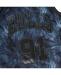 Mitchell & Ness Men's Dennis Rodman Black Chicago Bulls Hardwood Classics 1995/96 Tie-Dye Swingman Jersey