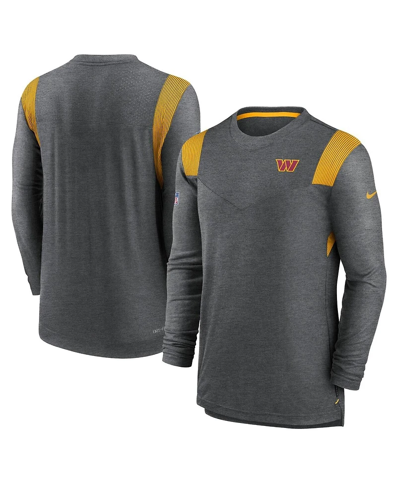 Nike Men's Heather Charcoal Washington Commanders Player Performance Long Sleeve T-Shirt