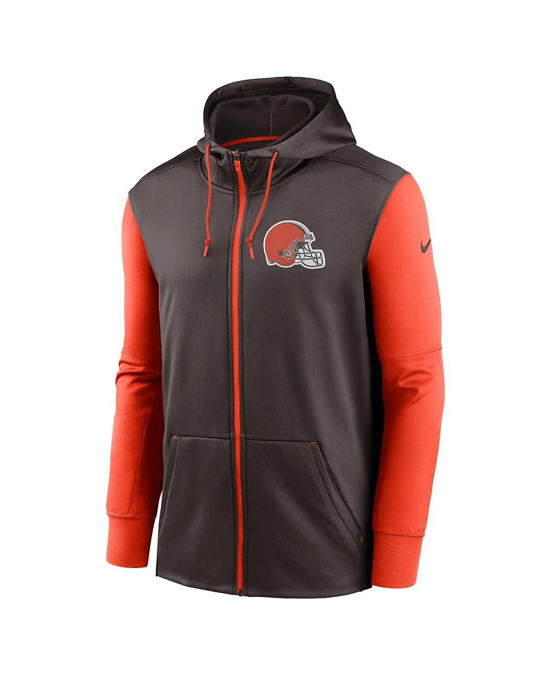 Nike Men's Brown Cleveland Browns Performance Full-Zip Hoodie