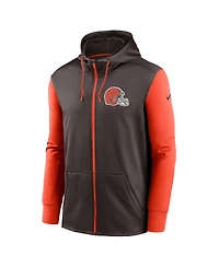 Nike Men's Brown Cleveland Browns Performance Full-Zip Hoodie