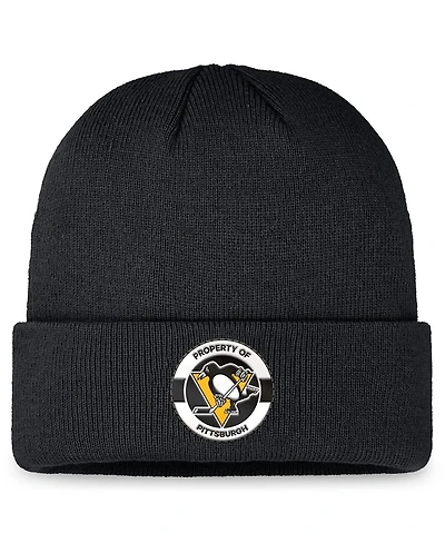 Fanatics Men's Black Pittsburgh Penguins Authentic Pro Training Camp Cuffed Knit Hat