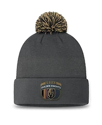 Men's Fanatics Charcoal Vegas Golden Knights Nhl Draft Cuffed Knit Hat with Pom