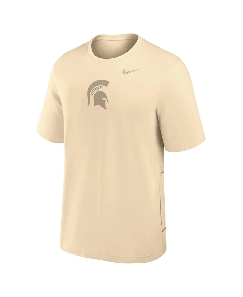 Nike Men's Cream Michigan State Spartans Primary Statement Two-Hit Performance T-Shirt