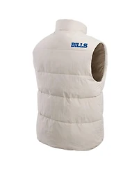 Fanatics Men's Cream Buffalo Bills Puffer Full-Snap Vest