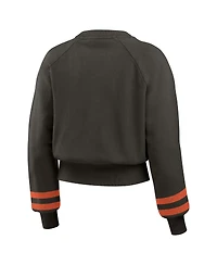 Wear by Erin Andrews Women's Black San Francisco Giants Vintage Washed Cropped Pullover Sweatshirt