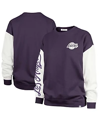 '47 Brand Women's Oversized Pullover Sweatshirt Purple Los Angeles Lakers Rise Andie Pullover Sweatshirt