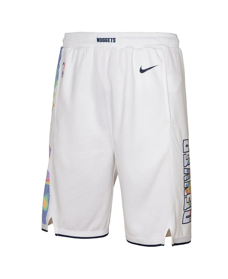 Nike Youth White Denver Nuggets 2024/25 City Edition Swingman Performance Shorts