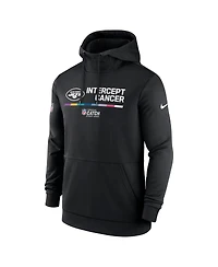Nike Men's Black New York Jets Nfl Crucial Catch Therma Performance Pullover Hoodie