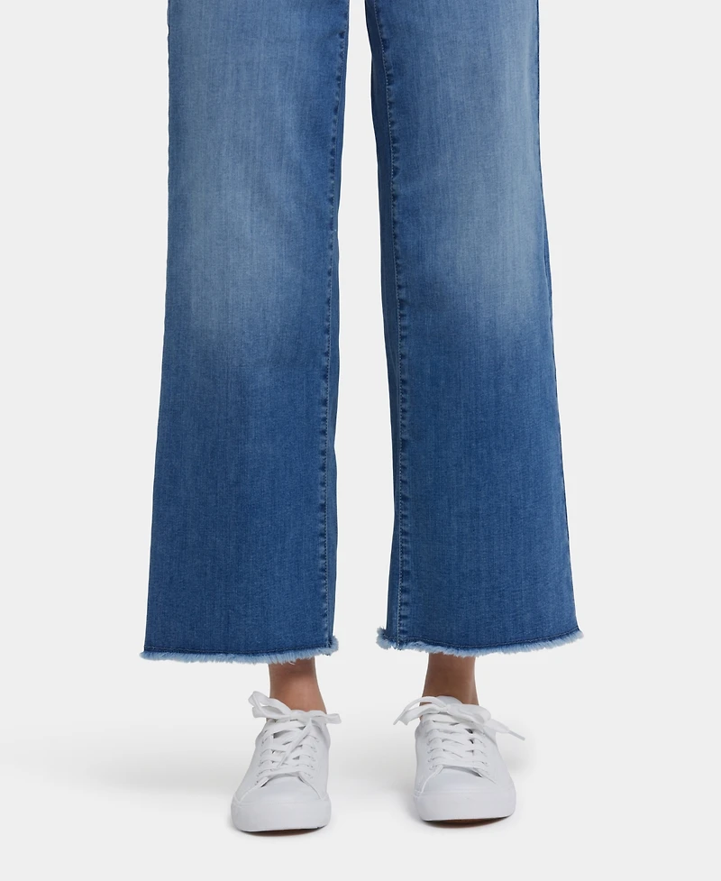 Nydj Women's Teresa Wide Leg Ankle Frayed Hems Jeans
