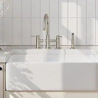 3 Hole Kitchen Faucet with Pull Down Sprayer and Faucet Side Sprayer