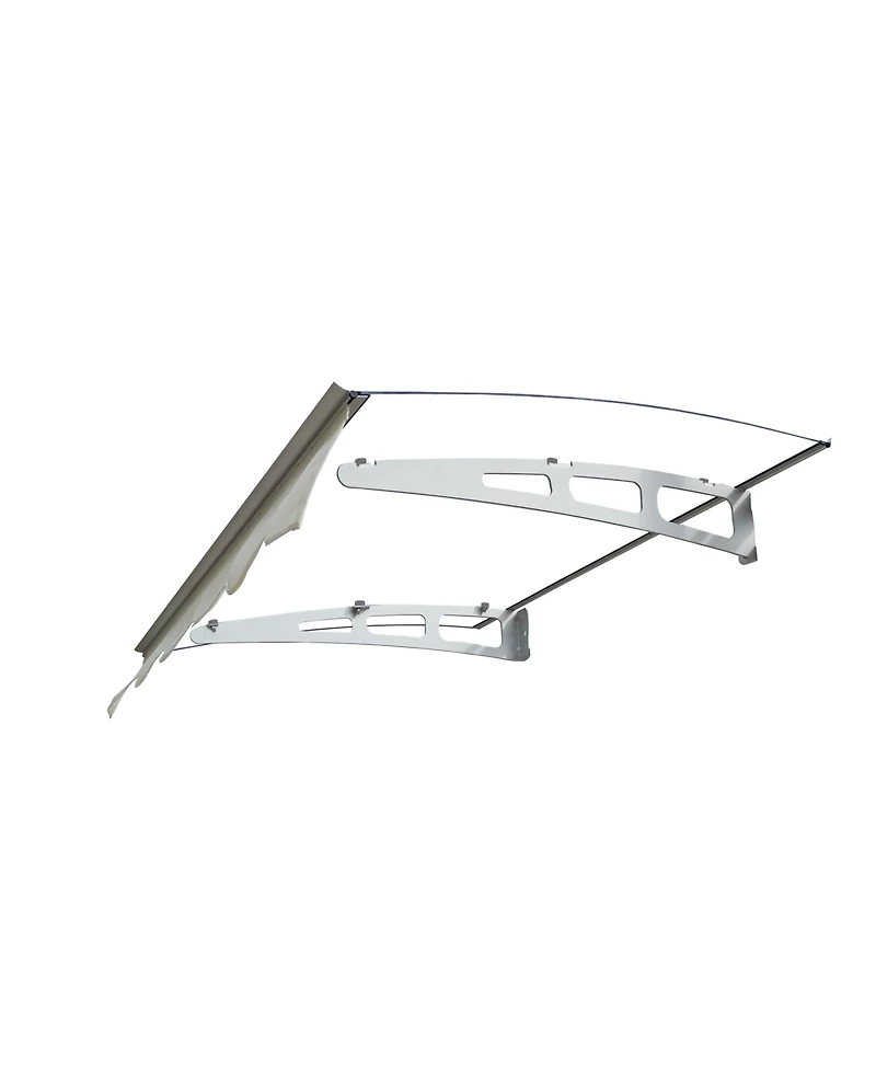 Door Window Awning Made of 0.137 Inch Thick Crystal Solid Polycarbonate Sheet and Aluminum Alloy with Valance