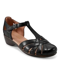 Easy Spirit Women's Darlyn T-Strap Woven Flats