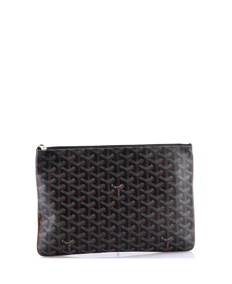 Pre-Owned Goyard Mm Senat Zip Pouch Coated Canvas