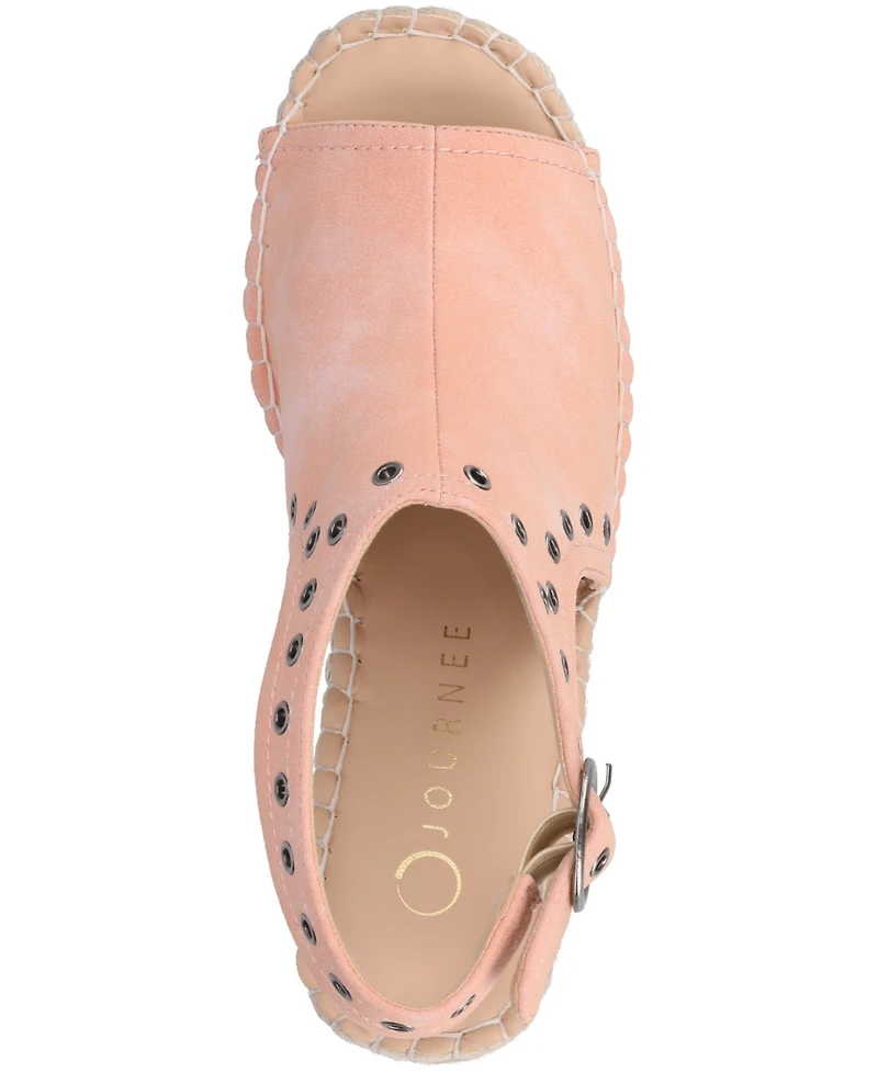 Journee Collection Women's Crisie Peep Toe Espadrille Wedge Sandals