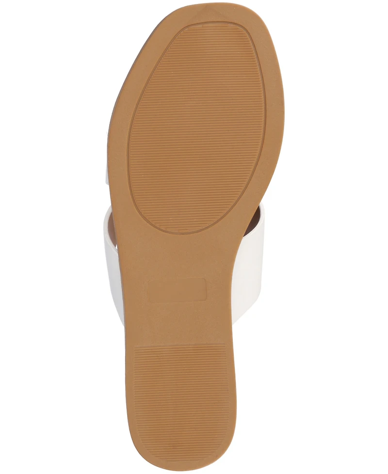 Journee Collection Women's Prizzie Toe Ring Strappy Flat Sandals
