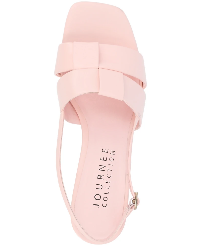 Journee Collection Women's Tabatha Block Heel Slingback Flat Sandals