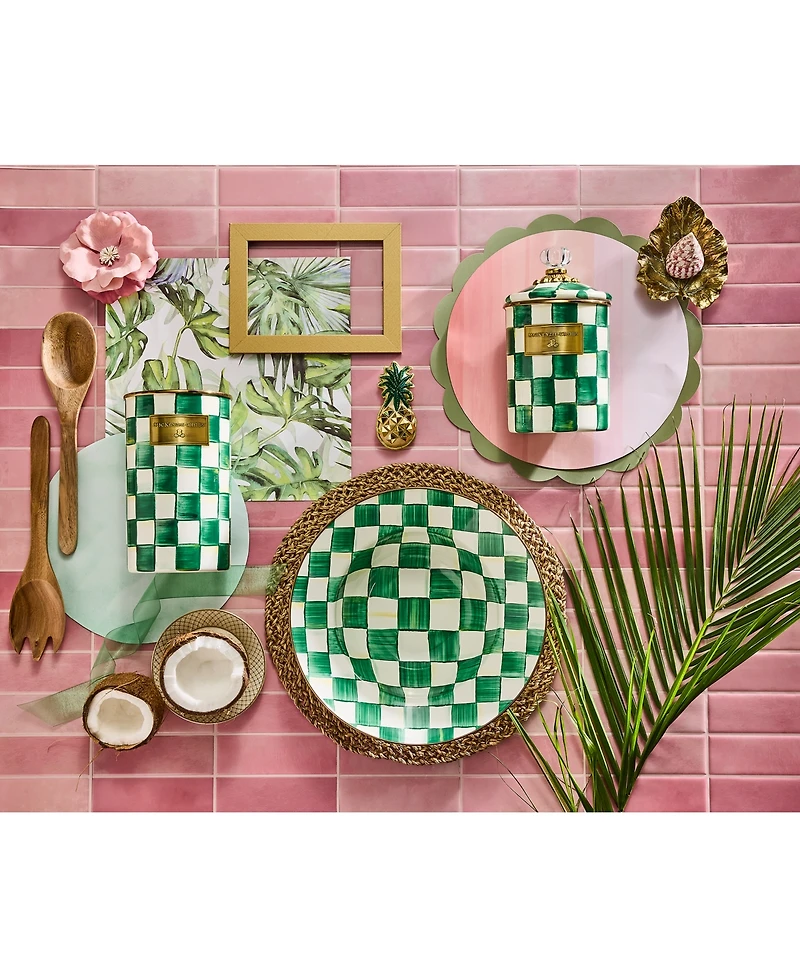 Mackenzie-Childs Emerald Check Medium Canister