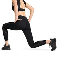 Puma Women's Lace Mesh Logo High-Waist 7/8 Leggings