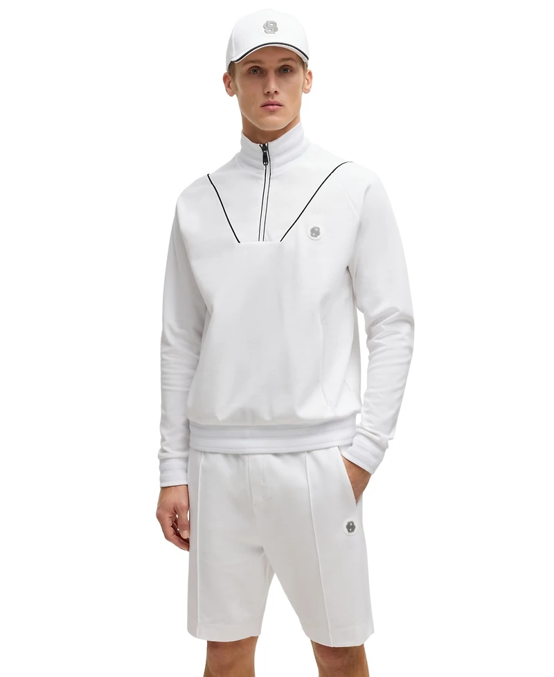Boss by Hugo Boss Men's Double B Monogram Zip-Neck Sweatshirt