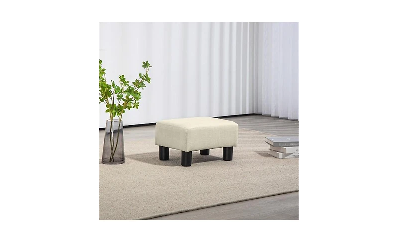 Footstool Ottoman – Small Padded Foot Rest for Living Room, Office, or Reading Nook